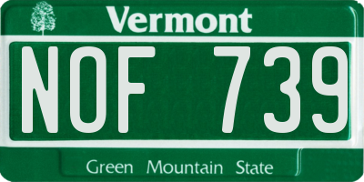 VT license plate NOF739