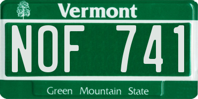 VT license plate NOF741