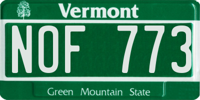 VT license plate NOF773