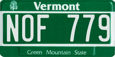 VT license plate NOF779