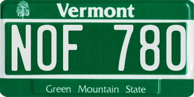 VT license plate NOF780