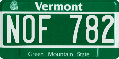 VT license plate NOF782