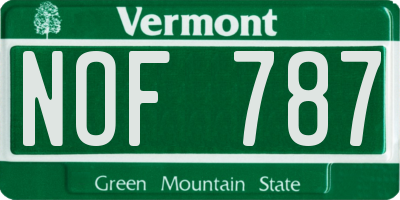VT license plate NOF787