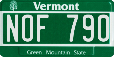VT license plate NOF790