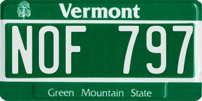 VT license plate NOF797