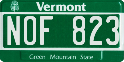 VT license plate NOF823
