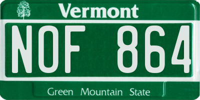 VT license plate NOF864