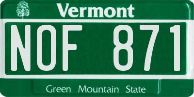 VT license plate NOF871