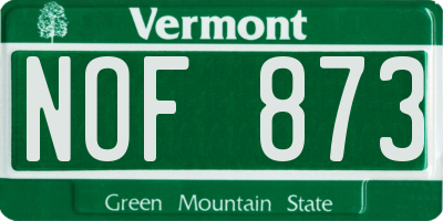 VT license plate NOF873