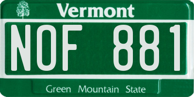 VT license plate NOF881