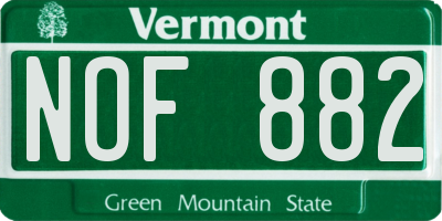 VT license plate NOF882