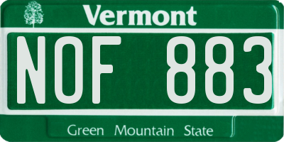 VT license plate NOF883