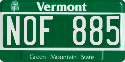 VT license plate NOF885