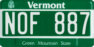VT license plate NOF887