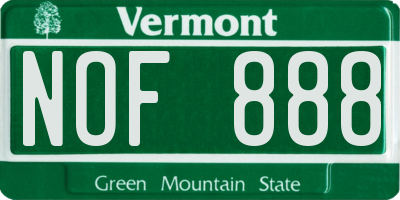 VT license plate NOF888