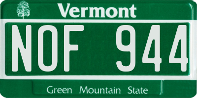 VT license plate NOF944
