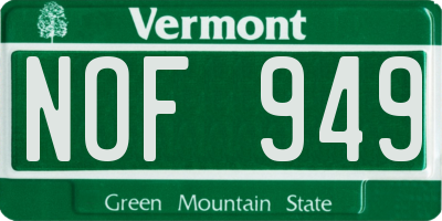 VT license plate NOF949