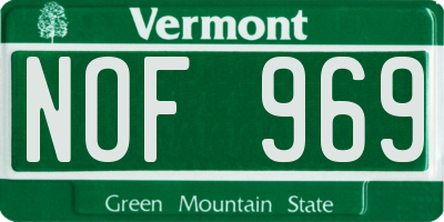VT license plate NOF969