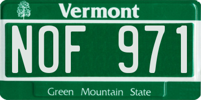 VT license plate NOF971