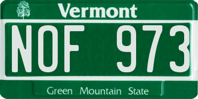 VT license plate NOF973