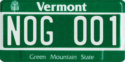 VT license plate NOG001