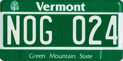 VT license plate NOG024