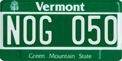 VT license plate NOG050