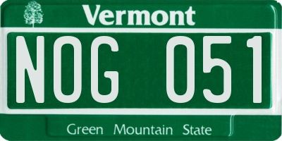 VT license plate NOG051