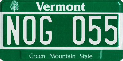 VT license plate NOG055