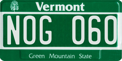 VT license plate NOG060