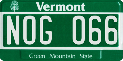 VT license plate NOG066
