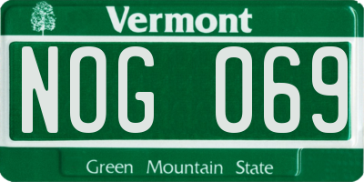 VT license plate NOG069