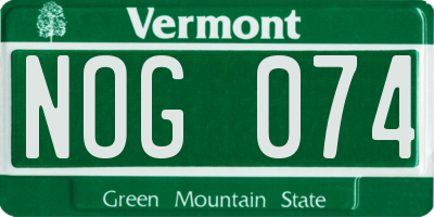 VT license plate NOG074