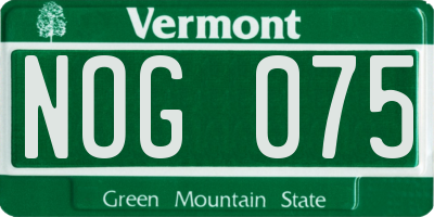 VT license plate NOG075