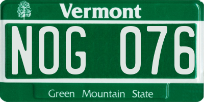VT license plate NOG076