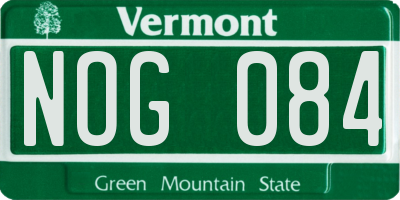 VT license plate NOG084