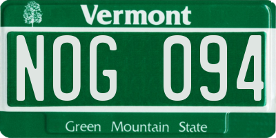 VT license plate NOG094