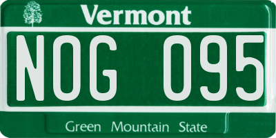 VT license plate NOG095