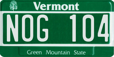 VT license plate NOG104