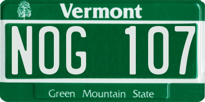 VT license plate NOG107