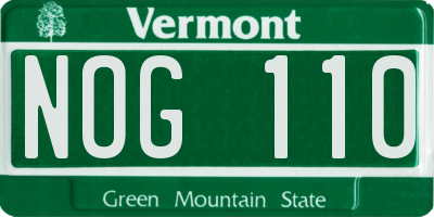 VT license plate NOG110