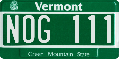 VT license plate NOG111