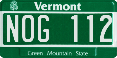 VT license plate NOG112