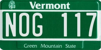 VT license plate NOG117