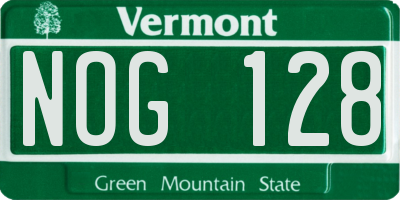 VT license plate NOG128