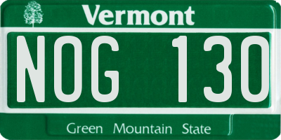 VT license plate NOG130