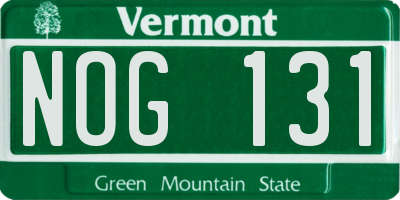 VT license plate NOG131