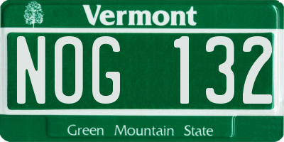 VT license plate NOG132