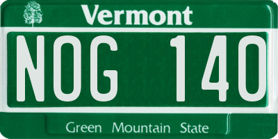 VT license plate NOG140