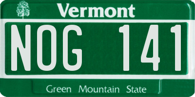VT license plate NOG141